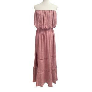 NWT Shore Desert Rose Strapless Maxi Dress. Size XL. floral pink long flowy NEW